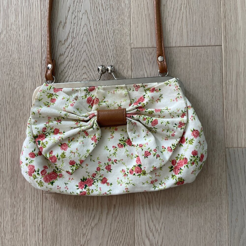 American Eagle Floral Bow Crossbody Purse